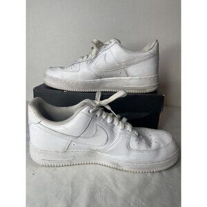 NIKE AIR FORCE 1 WHITE LEATHER SNEAKERS 315122-111 MEN'S SIZE‎ 10, No Box